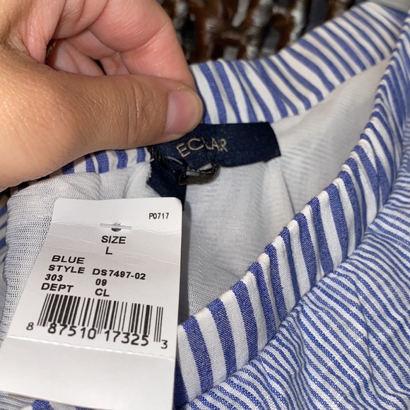 NWT Eclair ruffle off shoulder stripe dress Large - Picture 4 of 4